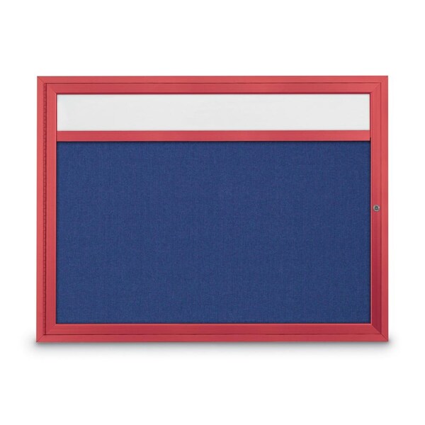 Slim Enclosed Corkboard, 30"x36", Bronze Alum Frame/Burgundy